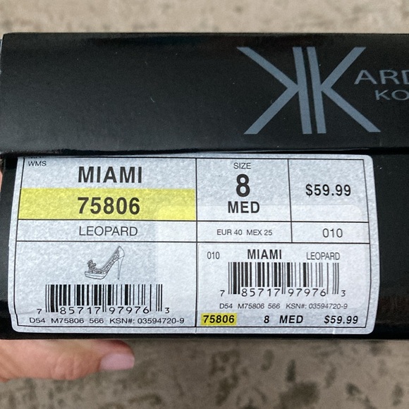 NIB Kardashian Kollection Miami sz8 Platform Leopard Heel - Picture 6 of 7